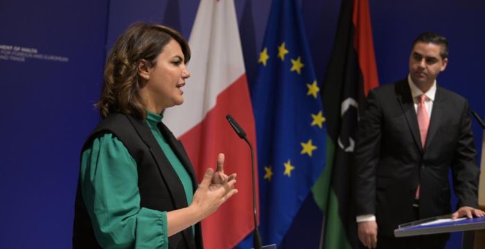 Minister Najla El-Mangoush and Maltese Foreign Minister Ian Borg