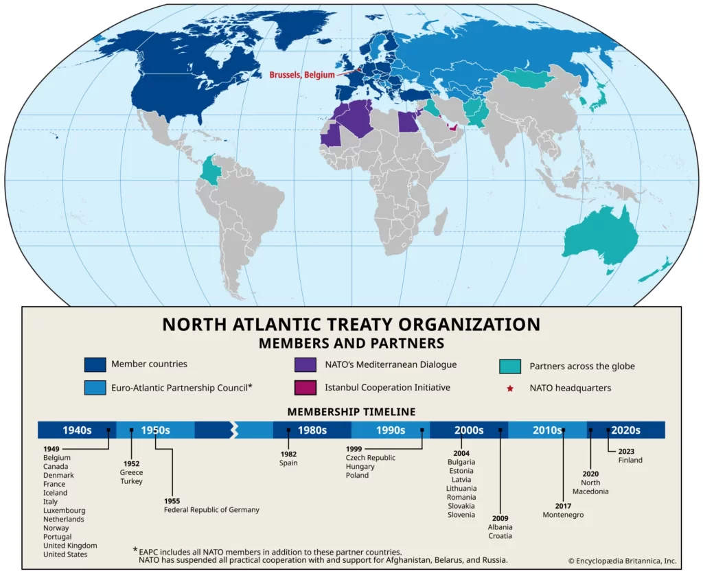 Map countries partner member North Atlantic Treaty